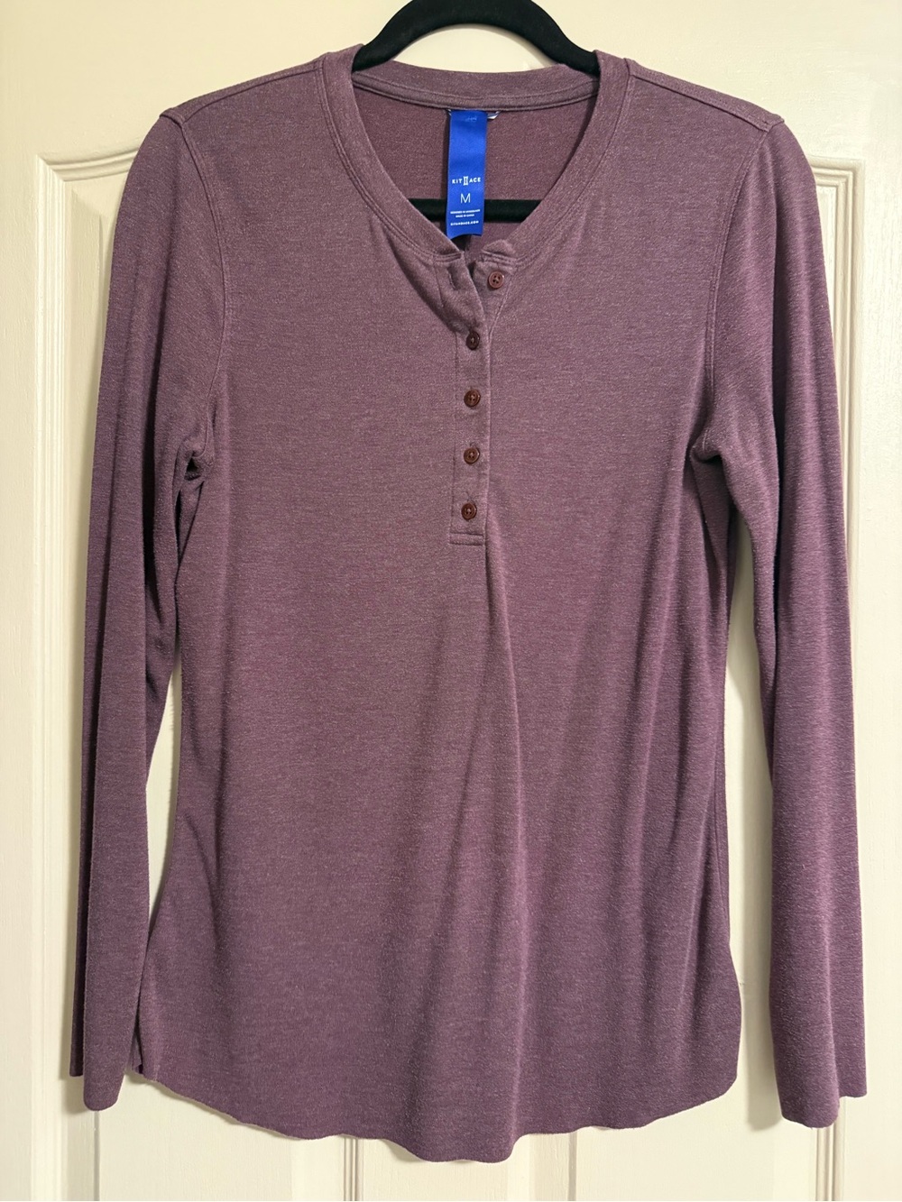 Kit and Ace Dusty Mauve Long-Sleeve Henley